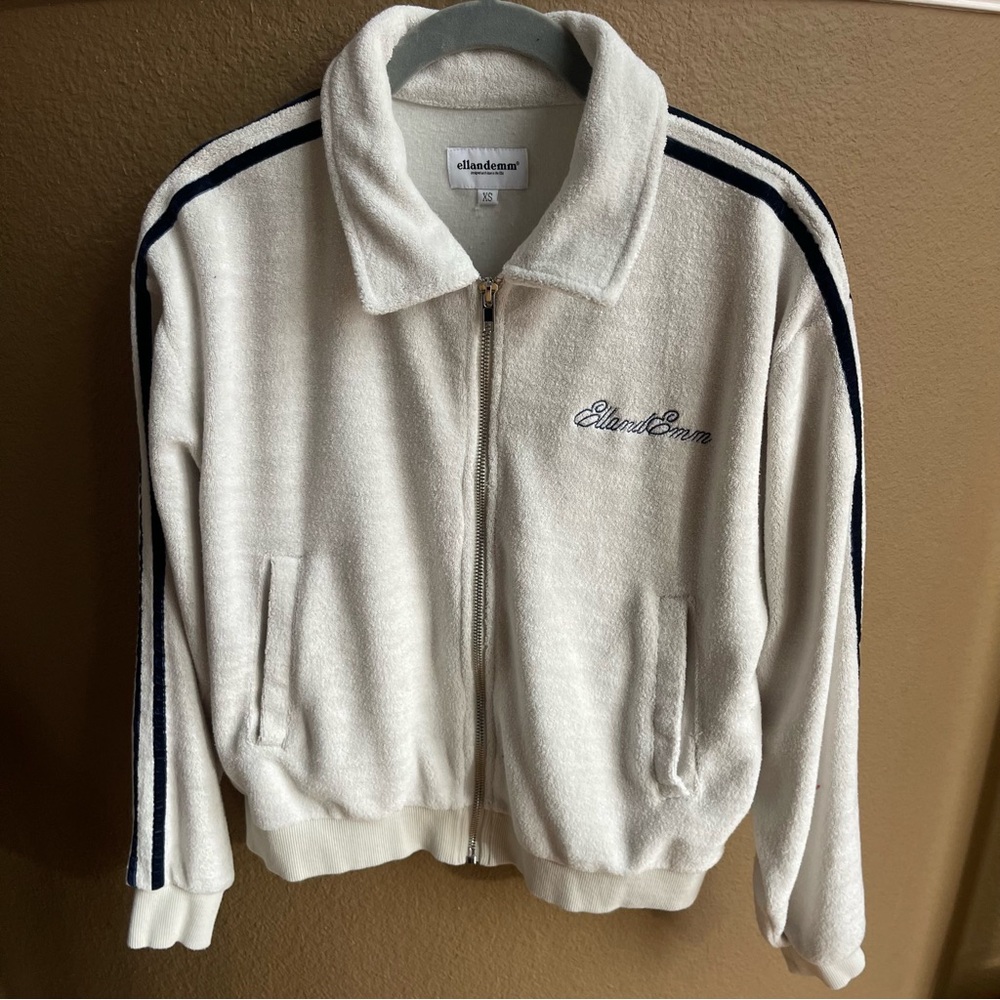 EllandEmm Track Jacket White Black Stripes XS